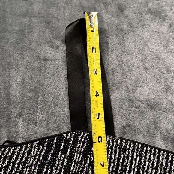 R & M Richards Sz 18 Black Silver Crystal Detail Long Maxi Dress Festive Evening - Picture 14 of 16